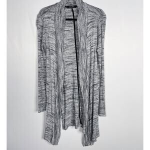 Laila Jayde Medium M Gray Heather Tonia Long Length Open Front Cardigan Sweater